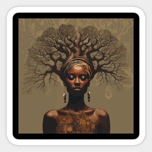 Strong Roots, Beautiful Soul Black Woman Afrocentric Sticker